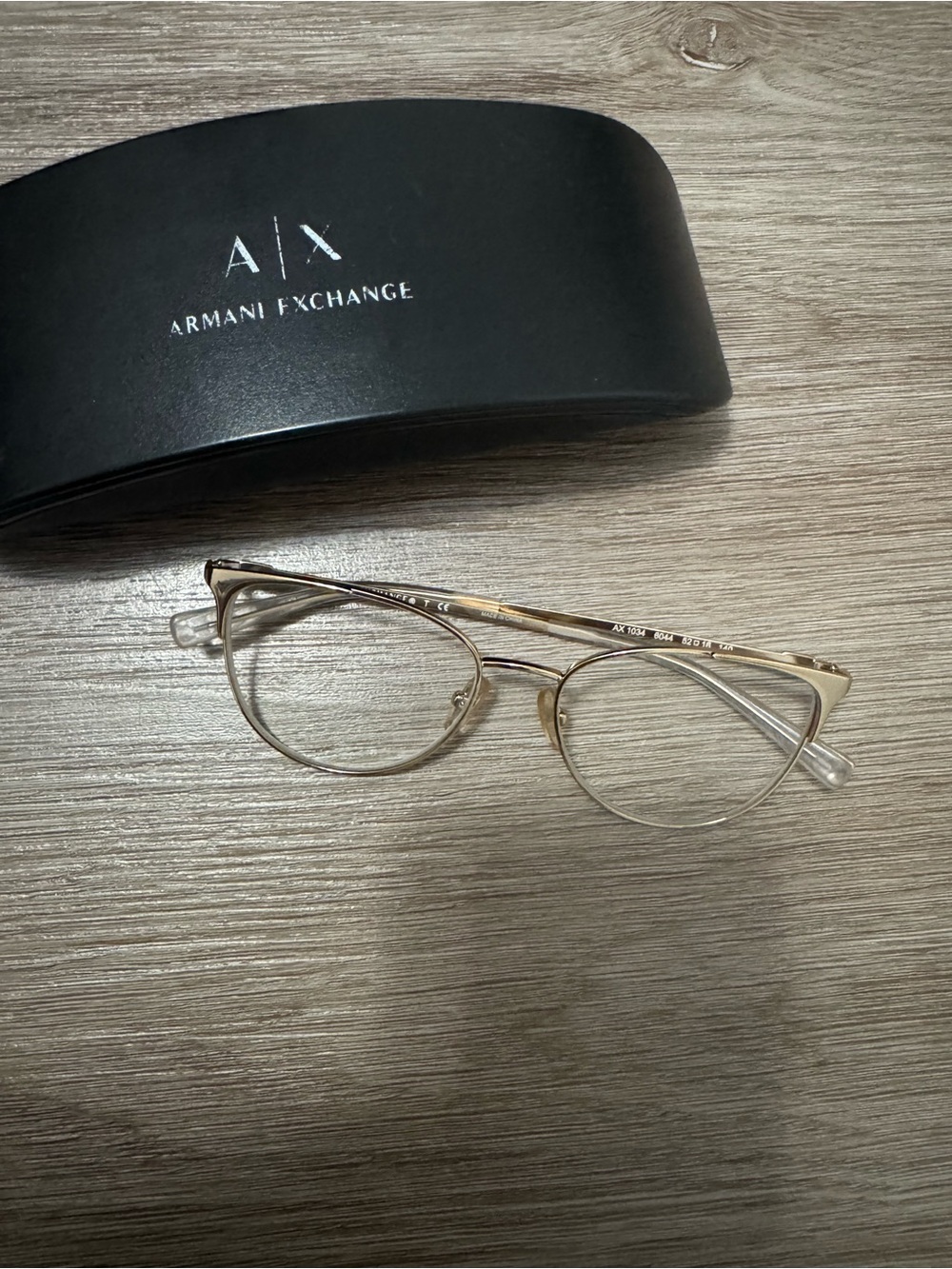 Armani Exchange Gold Cat Eye Metal Eyeglasses